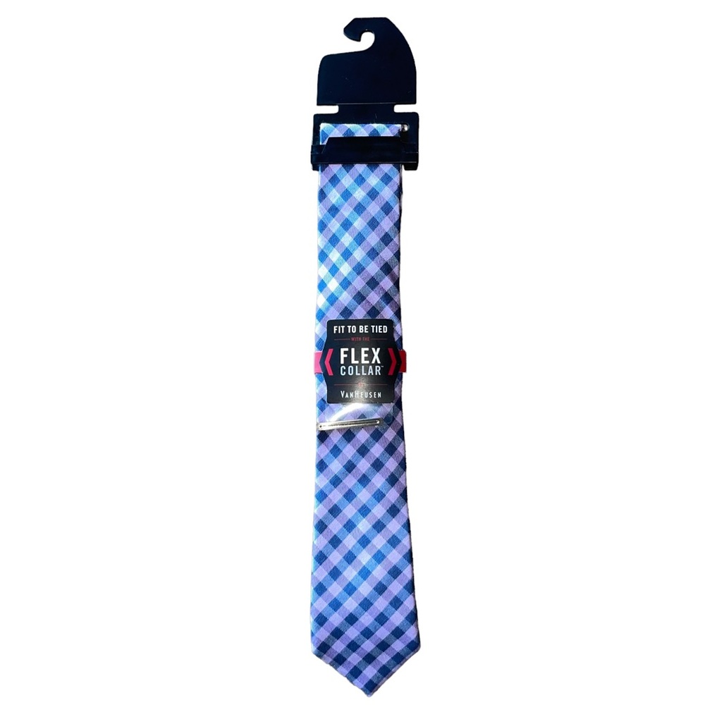 VanHeusen Purple Plaid Flex Collar - Picture 2 of 7